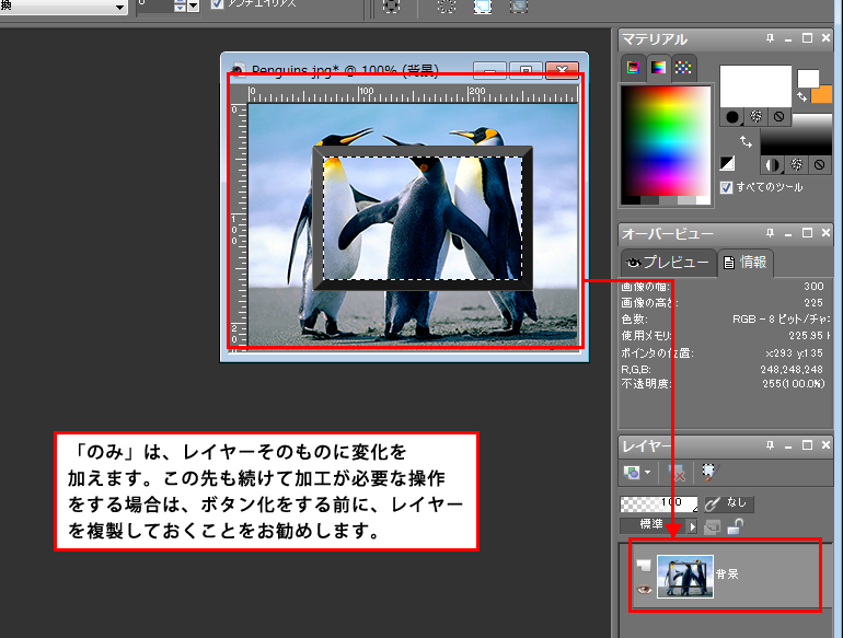 Paint Shop Pro Photo（ペイントショッププロ）－「効果」→「3D効果」→「のみ」の説明3