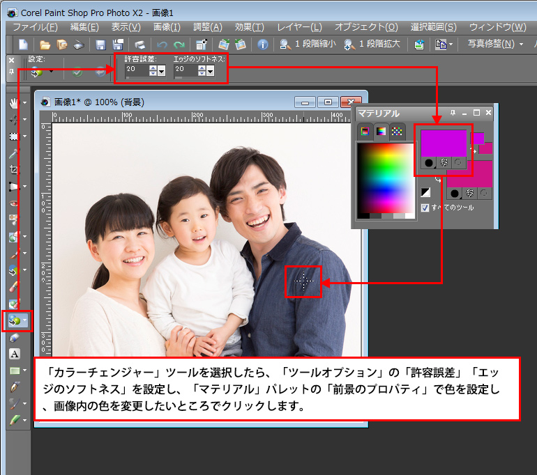 Paint Shop Pro Photo（ペイントショッププロ）－「オブジェクト除去」ツールにより画像内の不要物を除去する方法