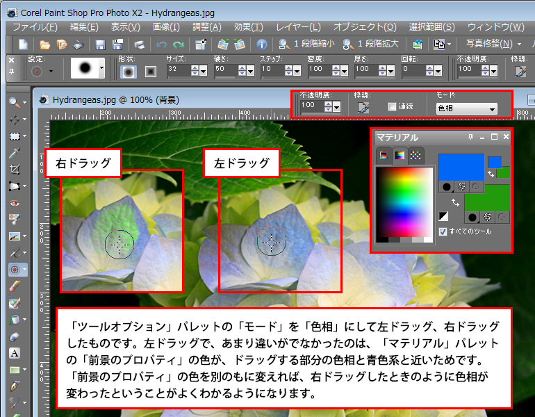 Paint Shop Pro Photo（ペイントショッププロ）－ターゲットツール2