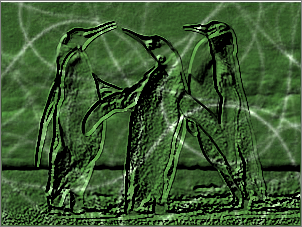 Paint Shop Pro Photo（ペイントショッププロ）－「効果」→「テクスチャ効果」→「彫刻」