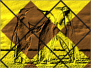 Paint Shop Pro Photo（ペイントショッププロ）－「効果」→「テクスチャ効果」→「彫刻」